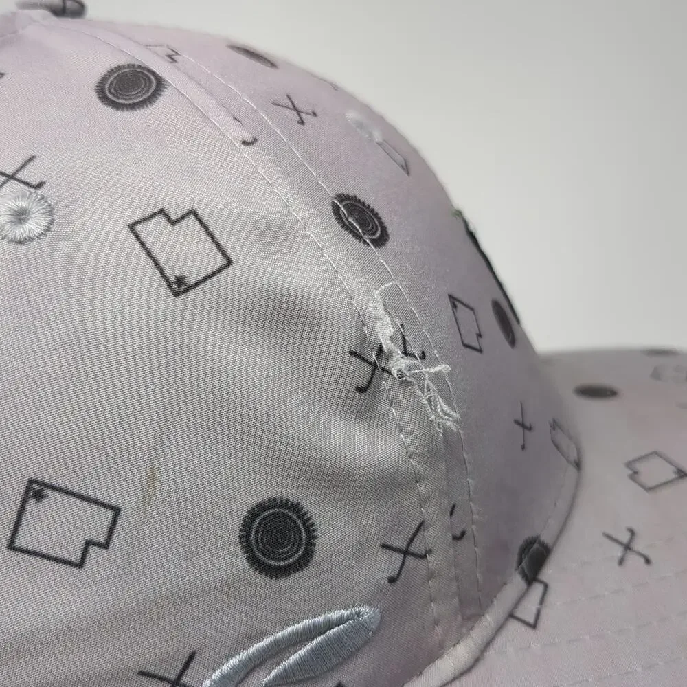 Pukka Entrada Snow Canyon Golf Hat Gray One Size Snapback Utah Pattern Flat Brim
